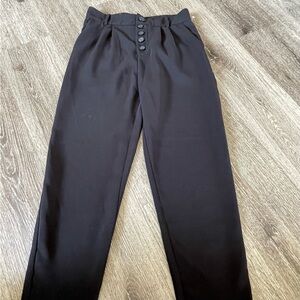 Anthropologie Black Dress Pants with Elastic Waistband